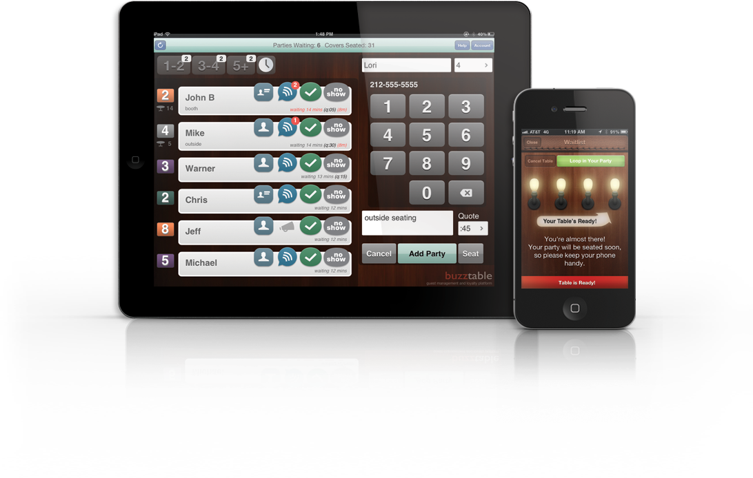 Restaurant Waiting List and Mobile Guest Wait List